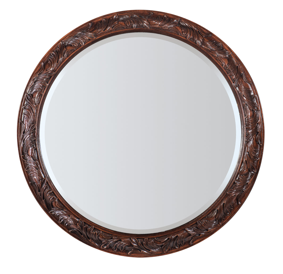 a round mirror with a white surface
