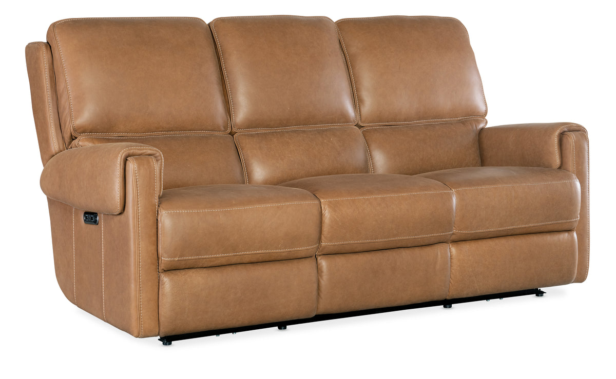 a brown leather couch with white background
