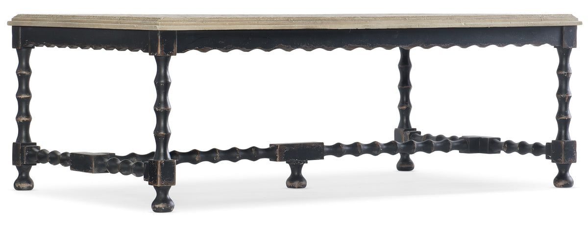 a table with a wooden top