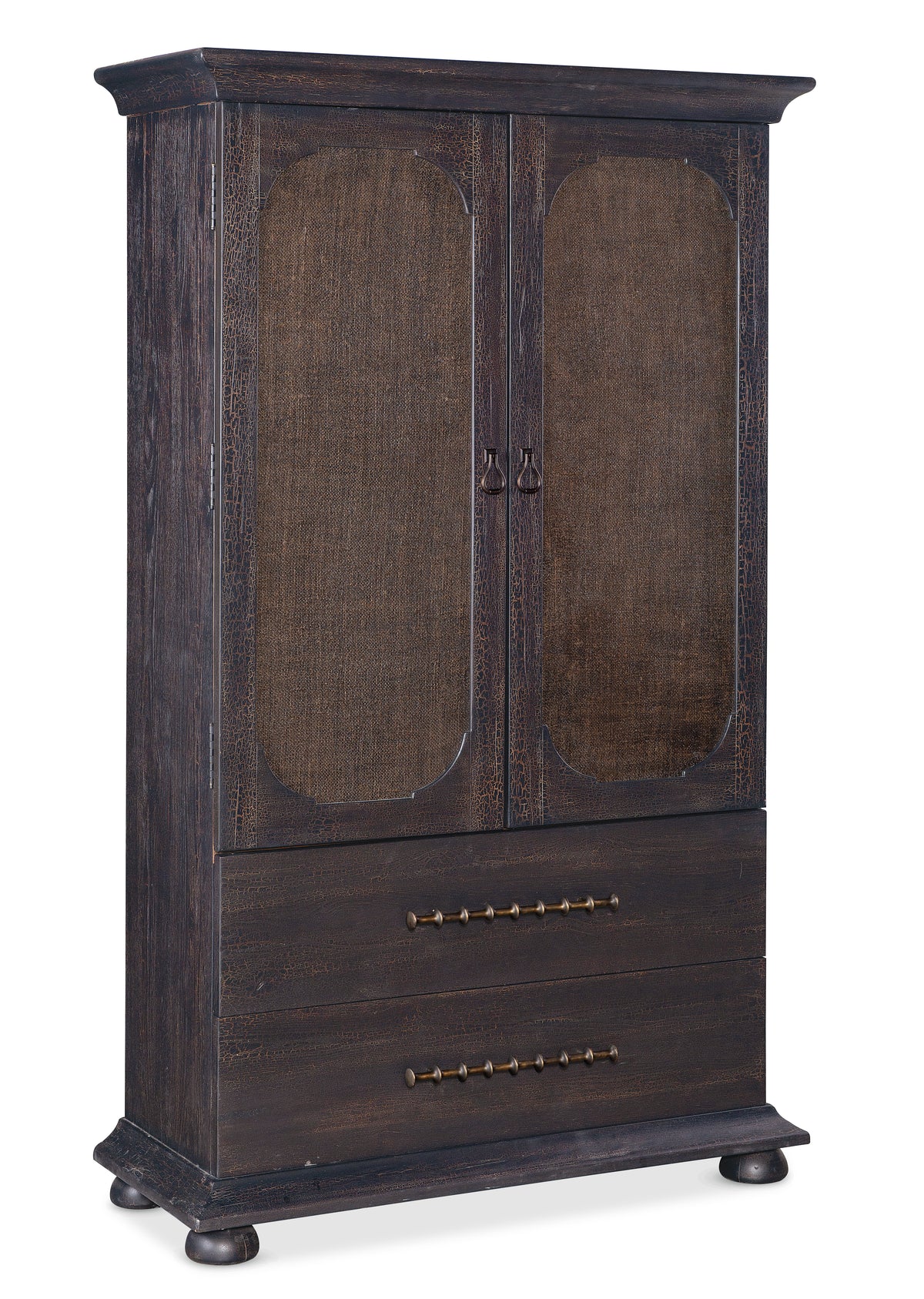 a large brown speaker with two drawers