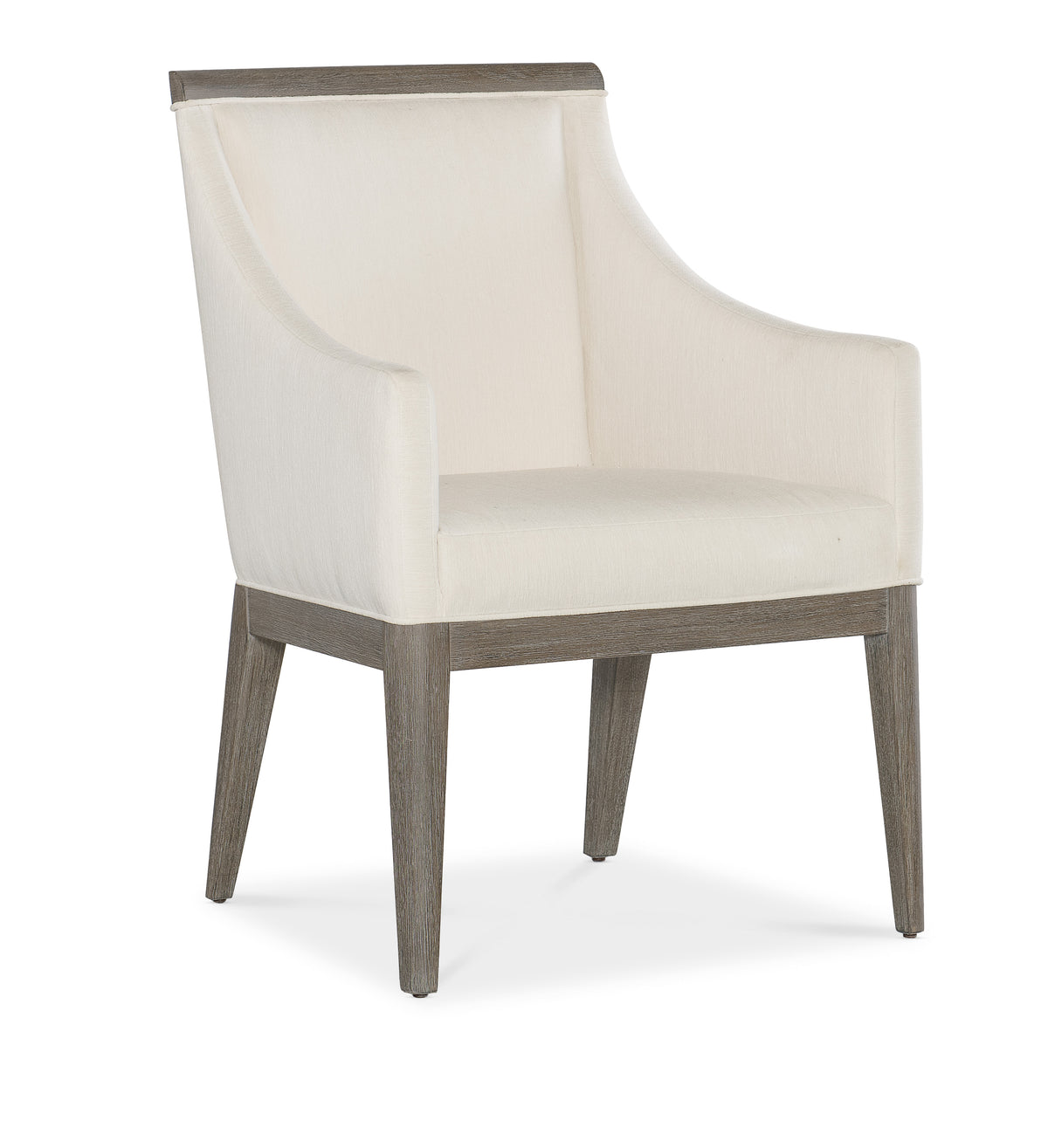 a white chair with wooden legs