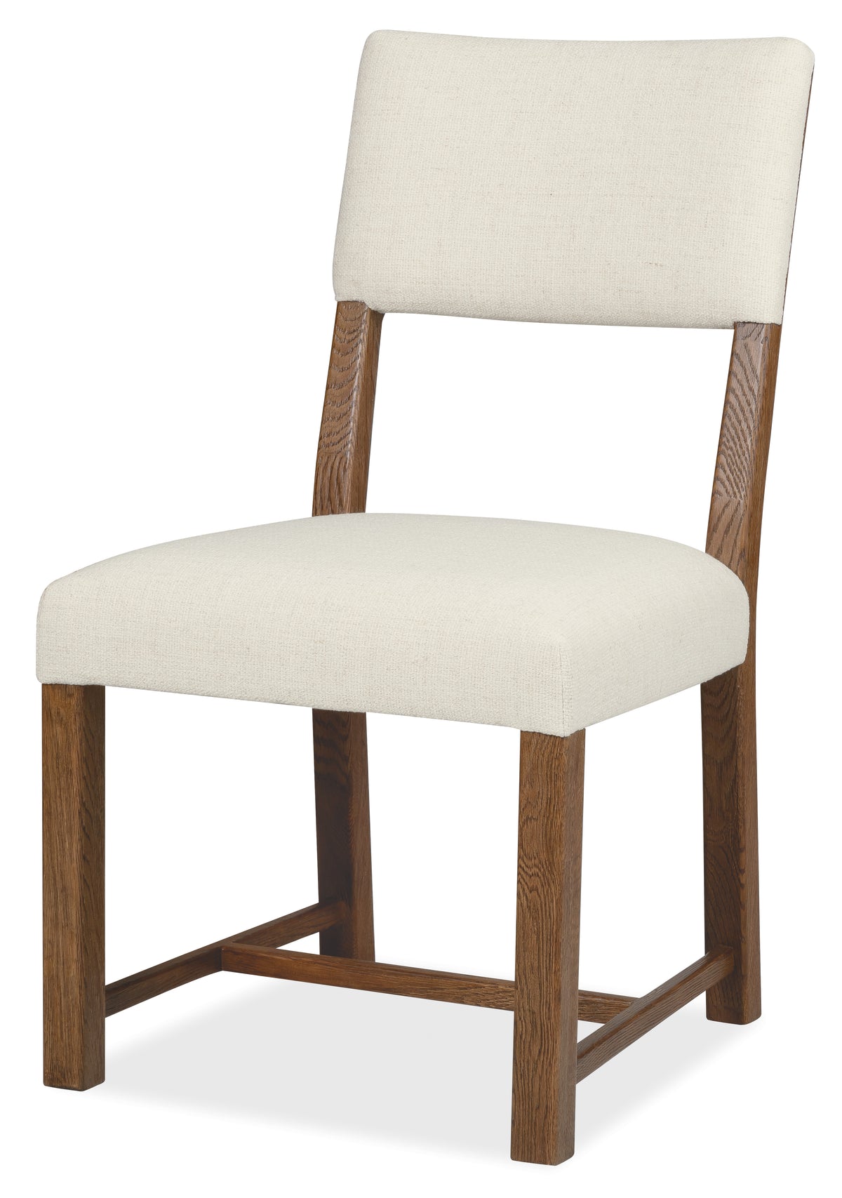 a white chair with wooden legs