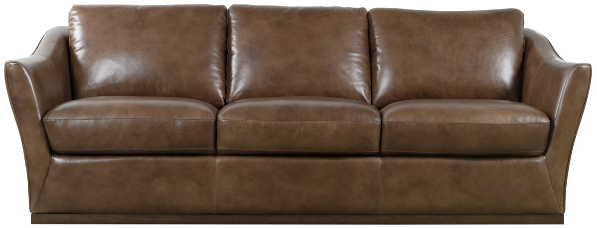 a brown leather couch with white background