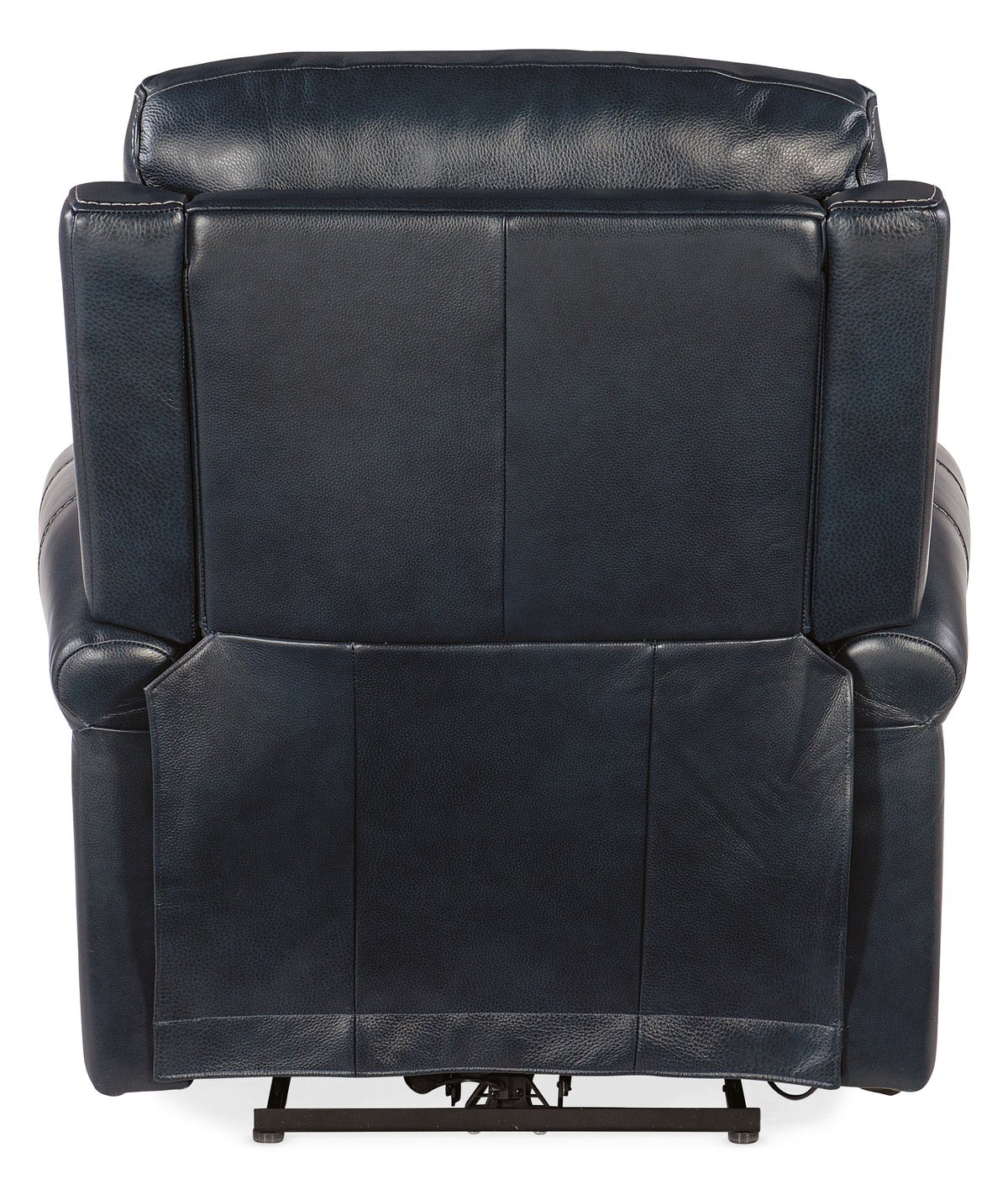 the back of a leather recliner chair