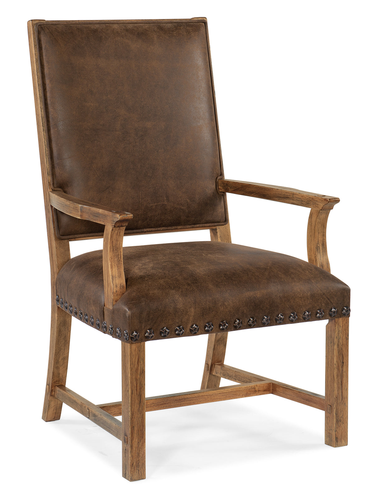 a brown chair with a wooden frame
