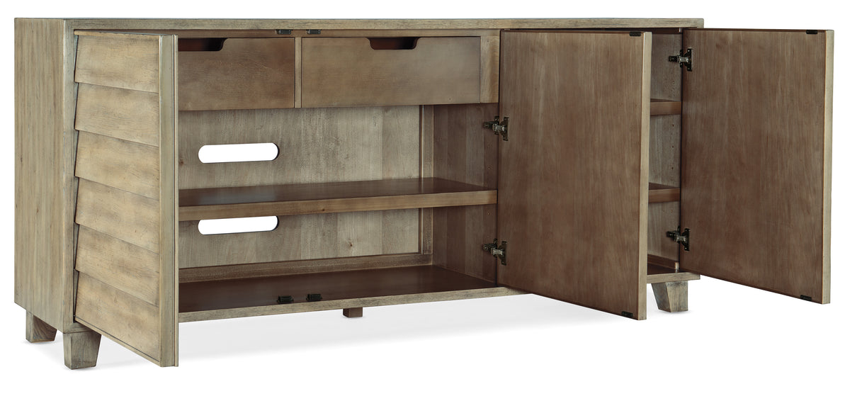 a wooden cabinet with drawers