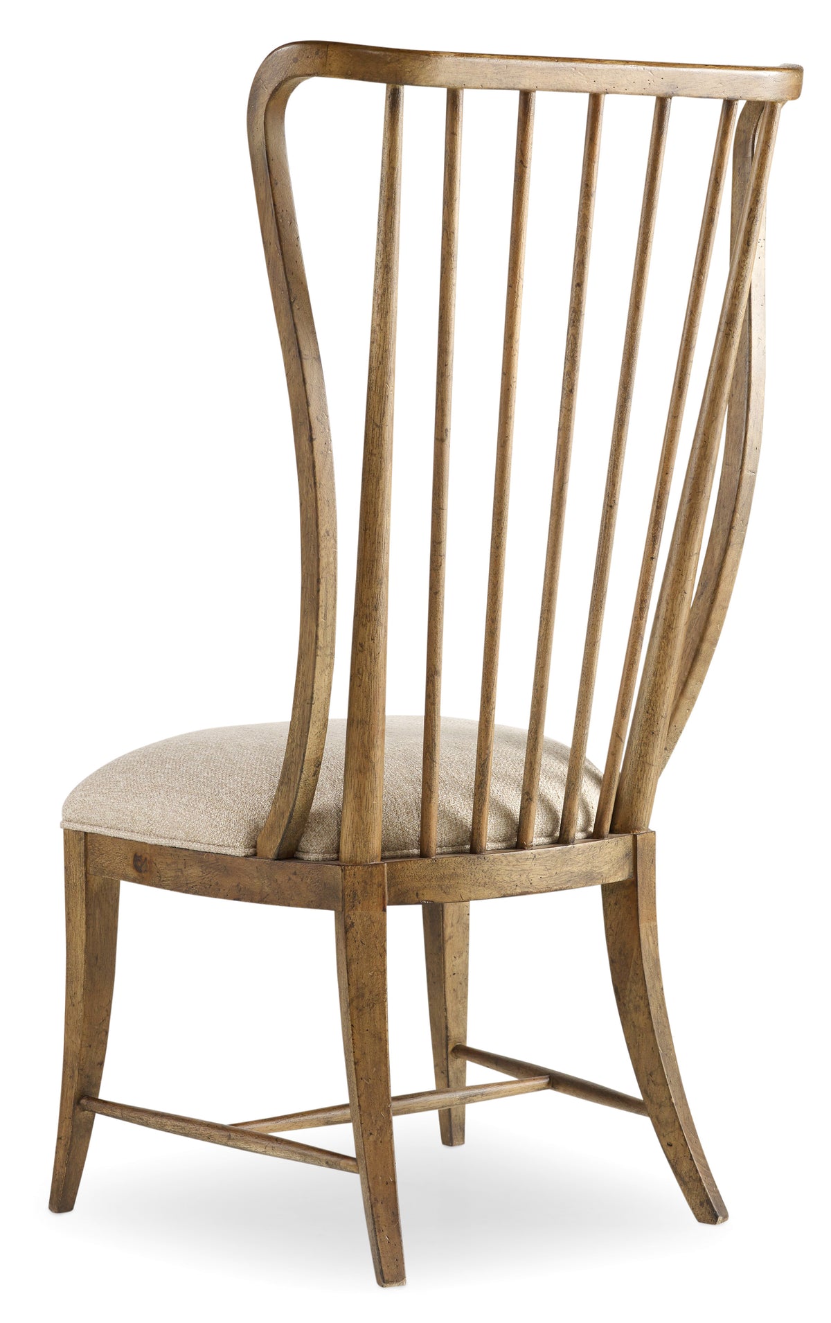 a wooden chair with a cushion