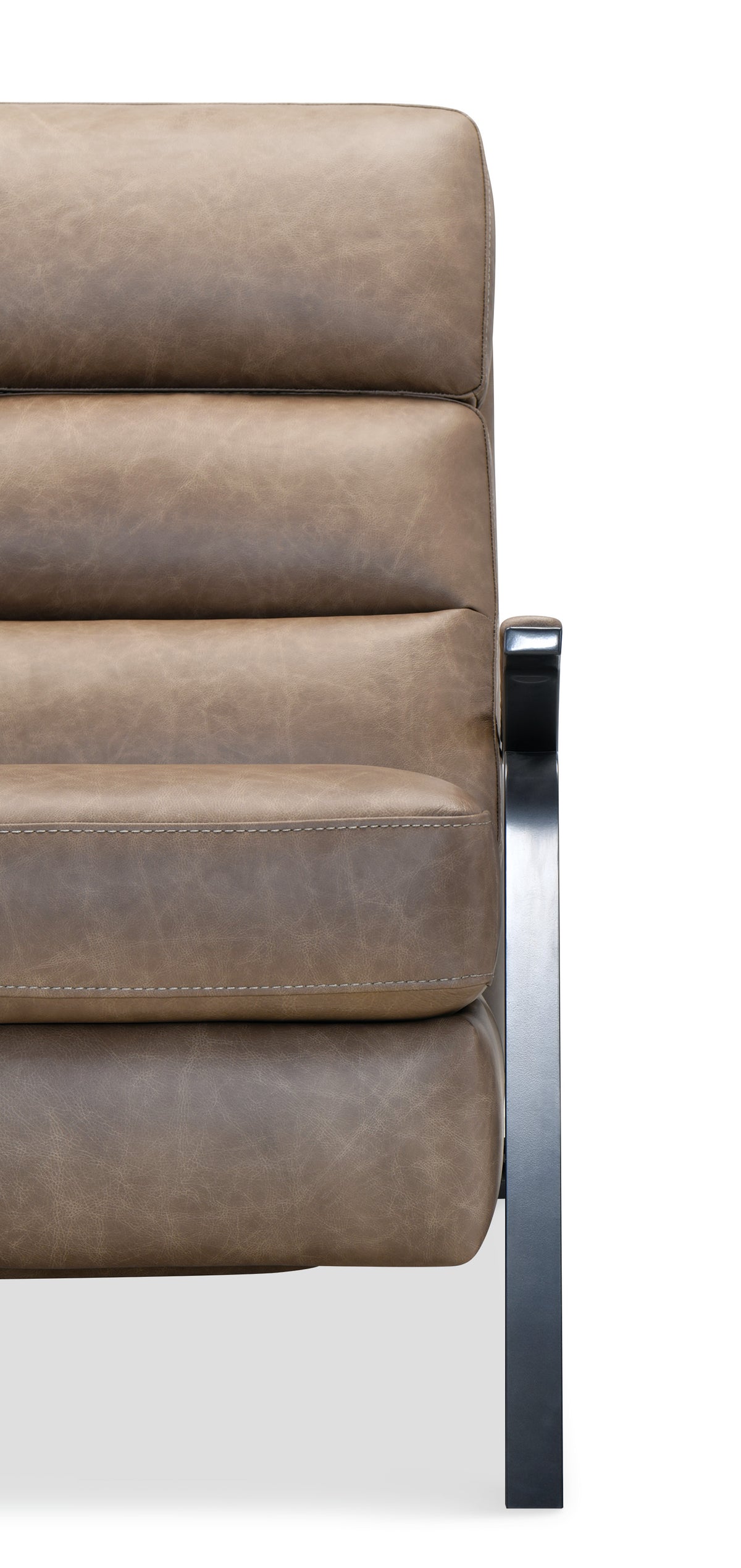 a close up of a brown leather chair