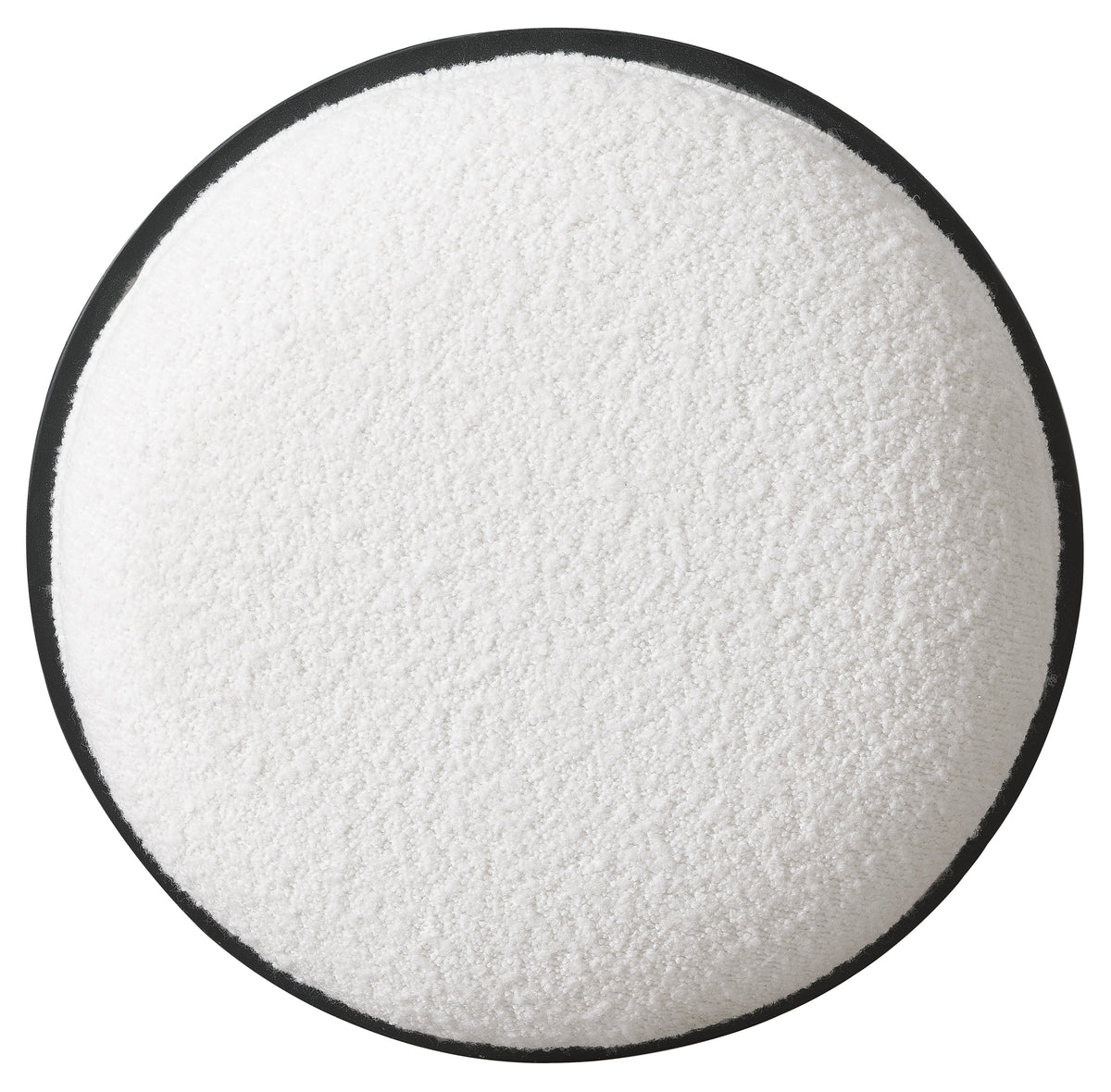 a white circle with black border
