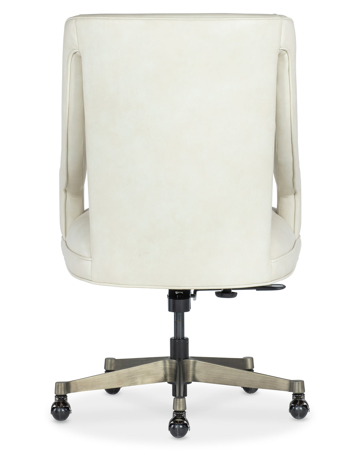 a white office chair with wheels