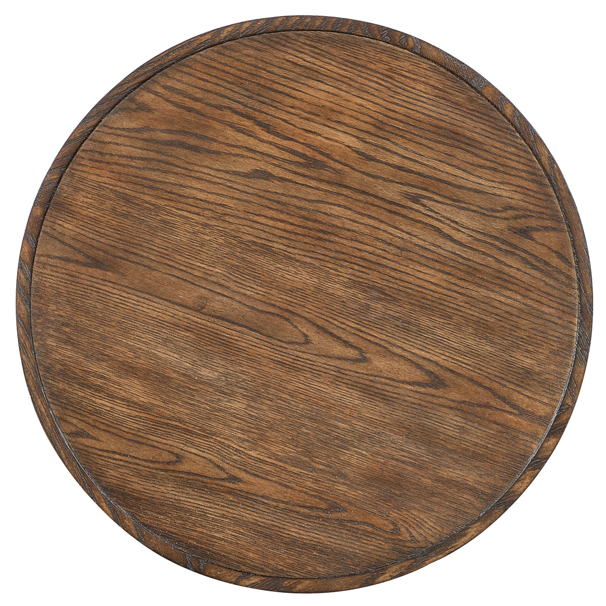 a circular wood surface with a thin edge