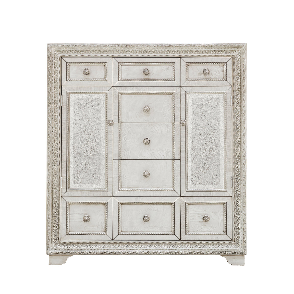a white dresser with drawers