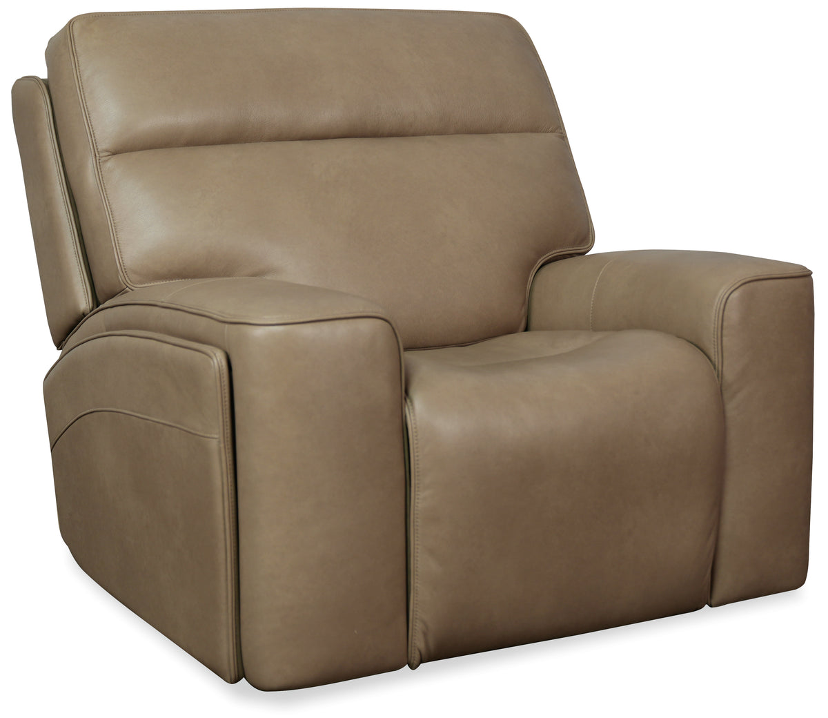 a brown leather recliner chair