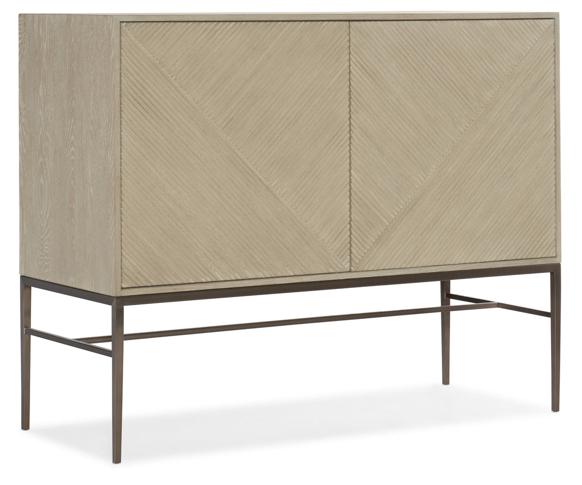 a cabinet with a metal base
