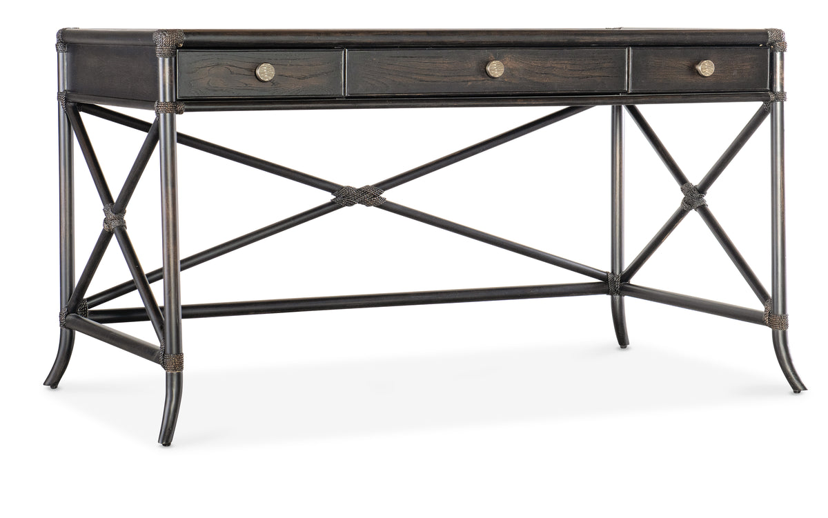 a black desk with a white background