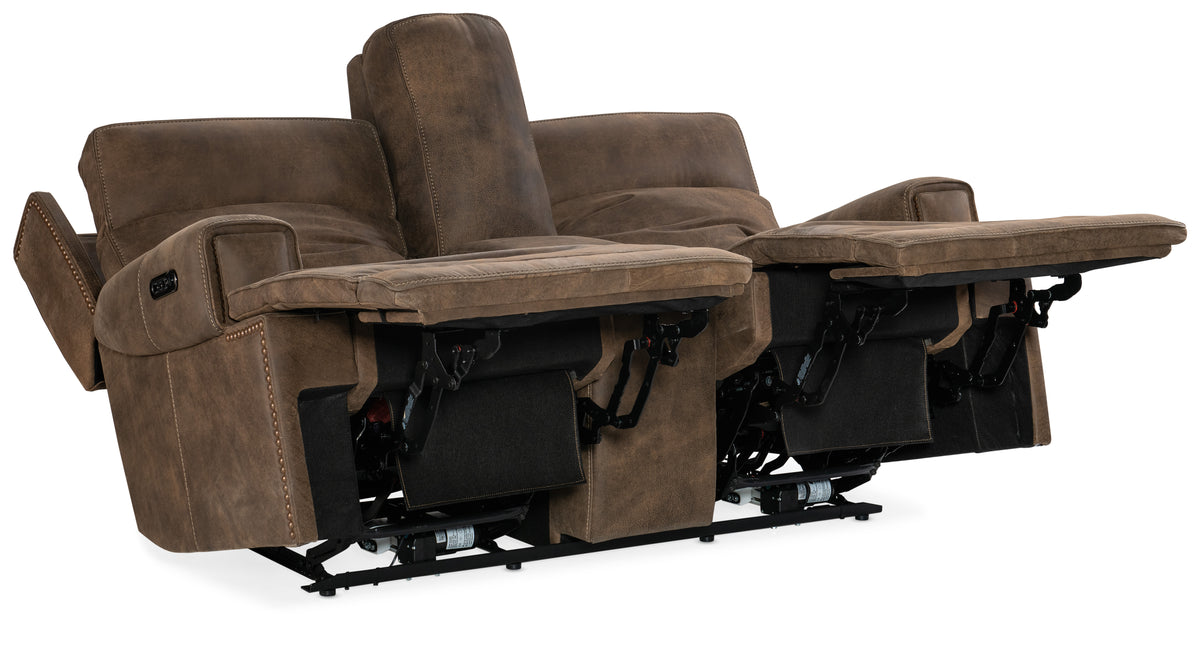 a brown recliner with armrests