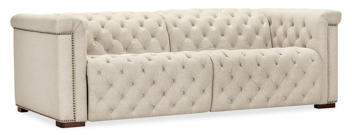 a white couch with buttons