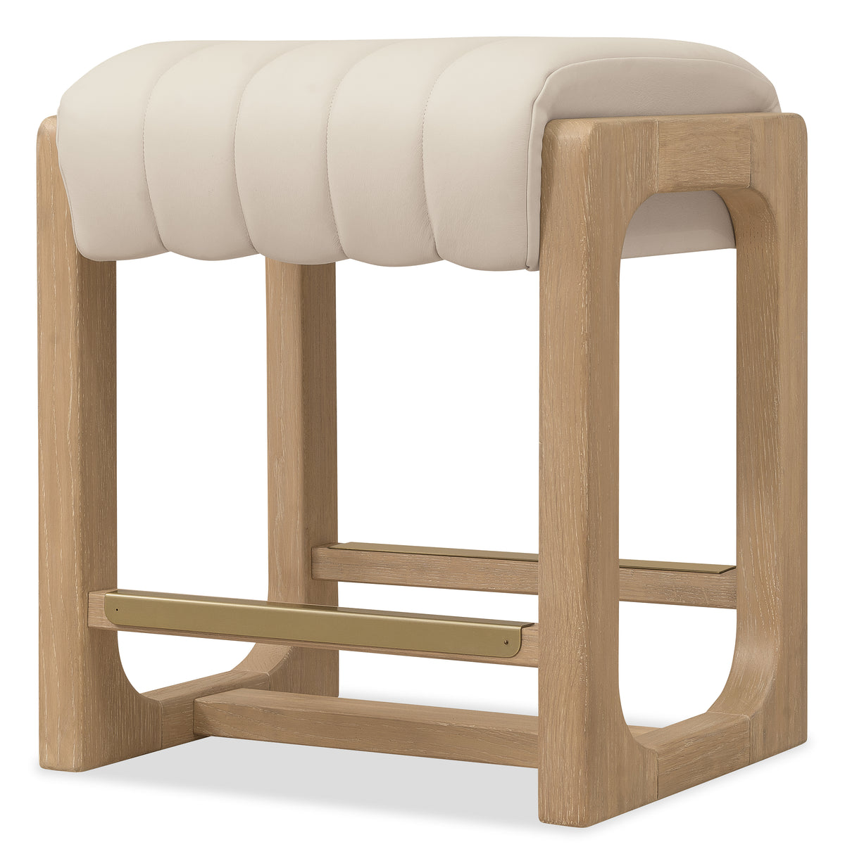 a stool with a white cushion