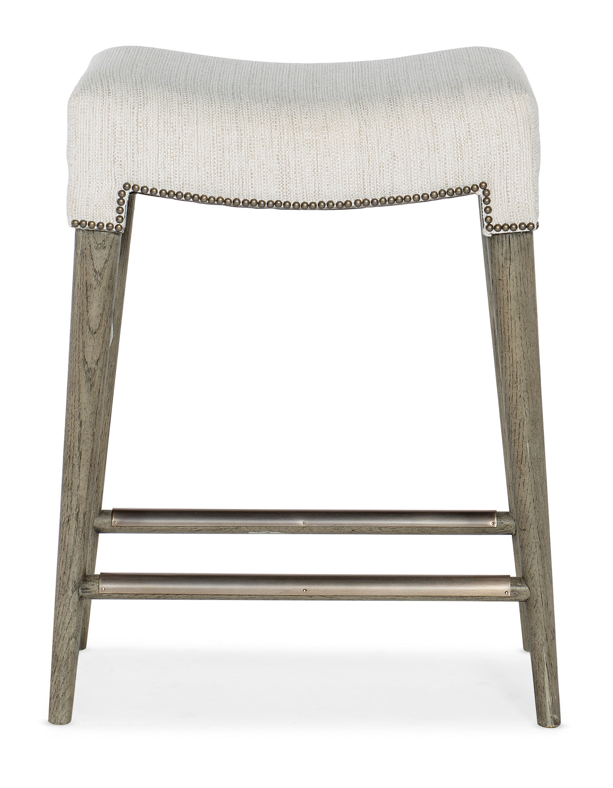 a stool with a white cushion