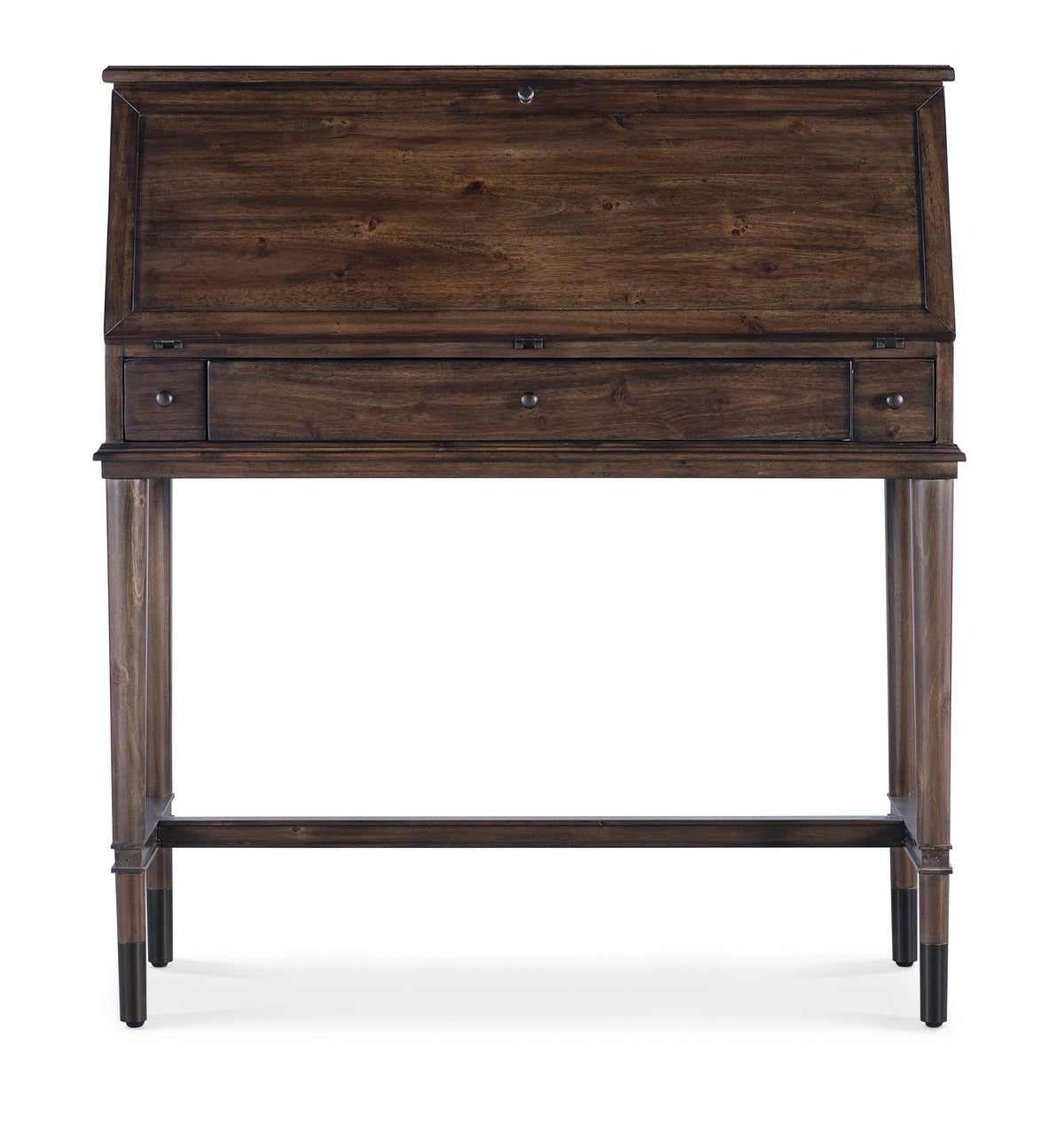 a wooden desk with a drawer