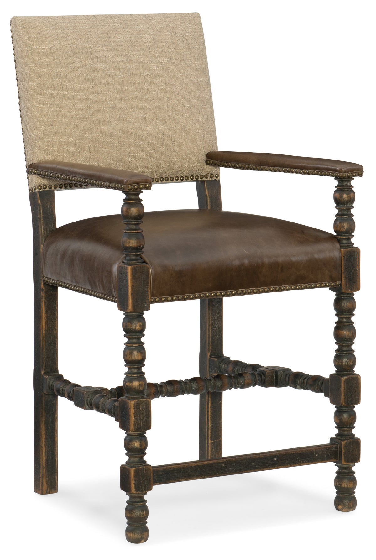 a brown chair with a tan cushion