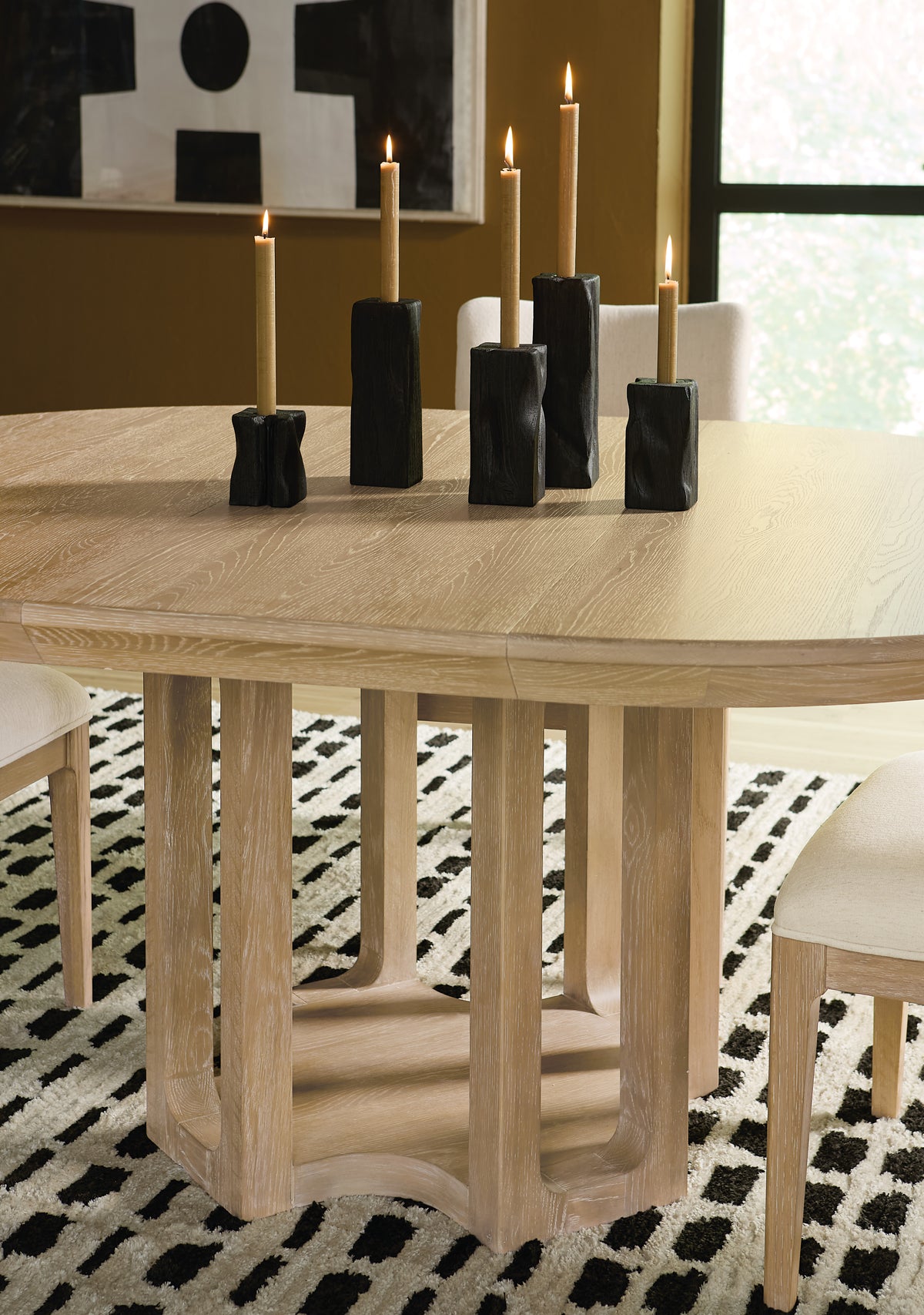 a table with candles on it