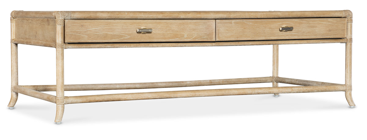 a wooden table with a drawer
