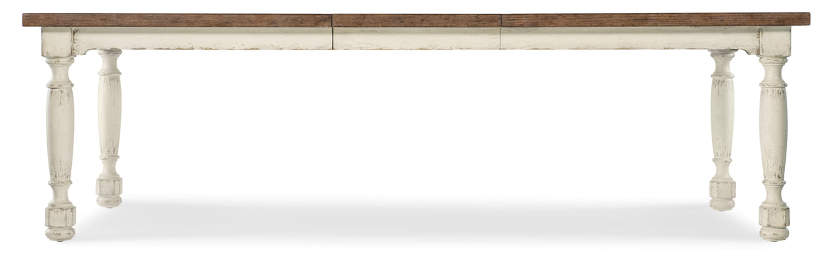 a table with a white and brown surface