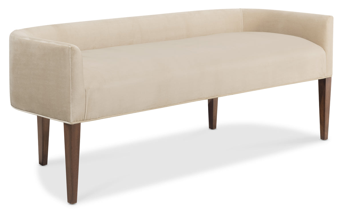 a white couch with brown legs