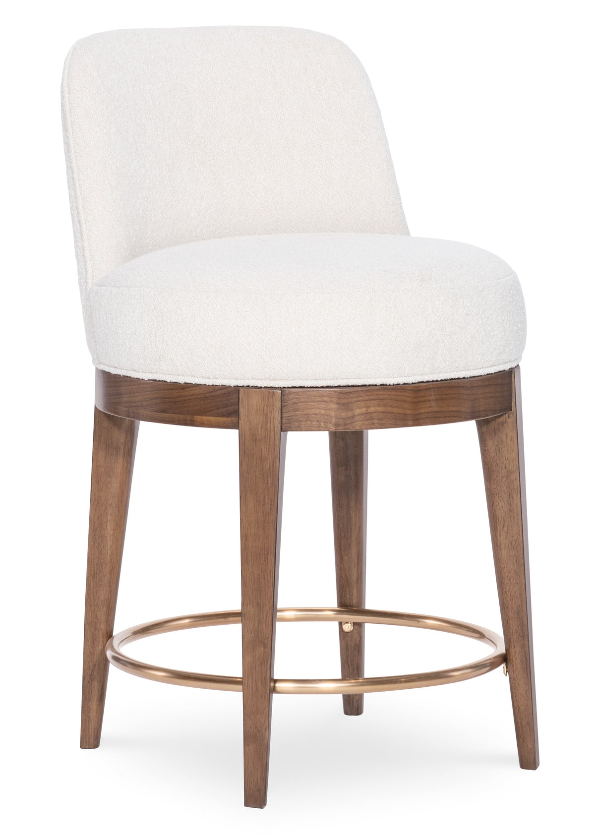 a white chair with a gold base