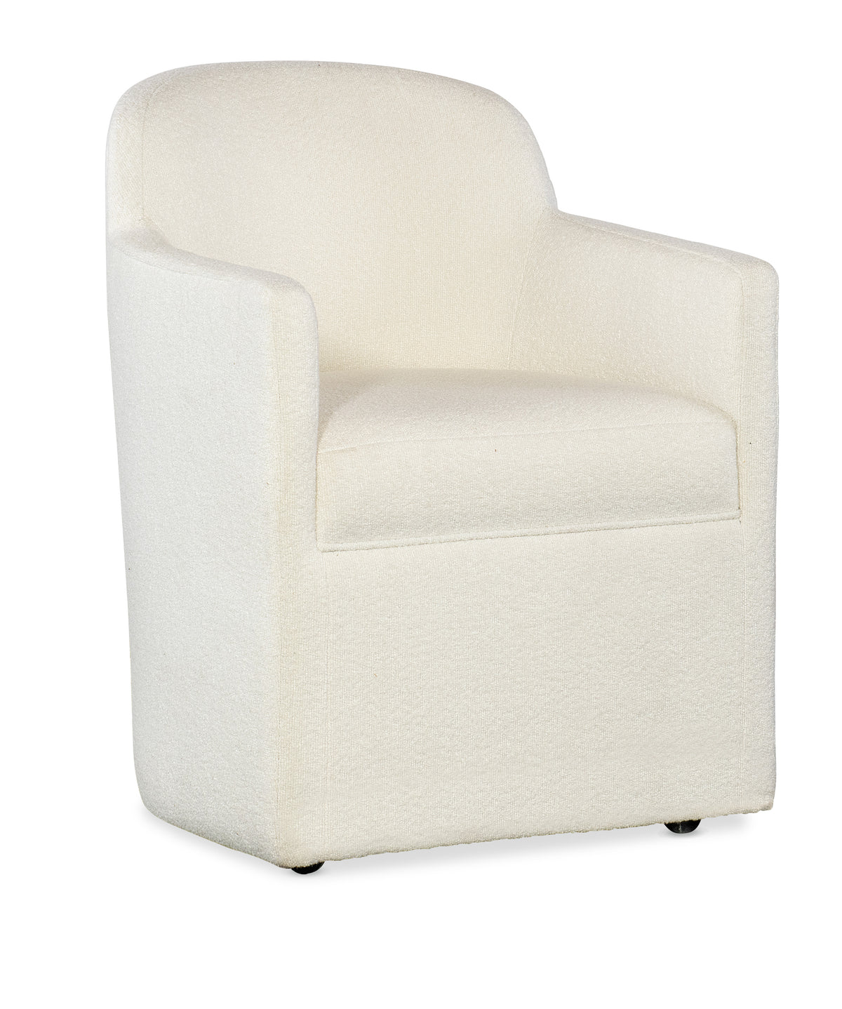 a white chair with wheels