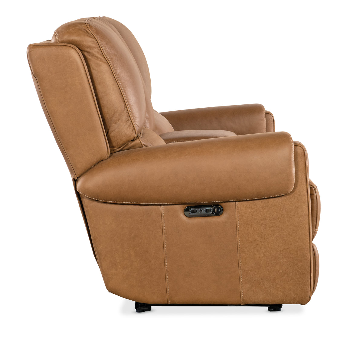 a brown leather recliner chair