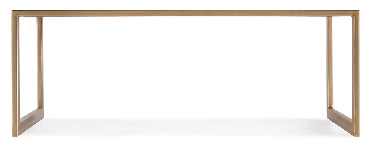 a table with a long rectangular frame