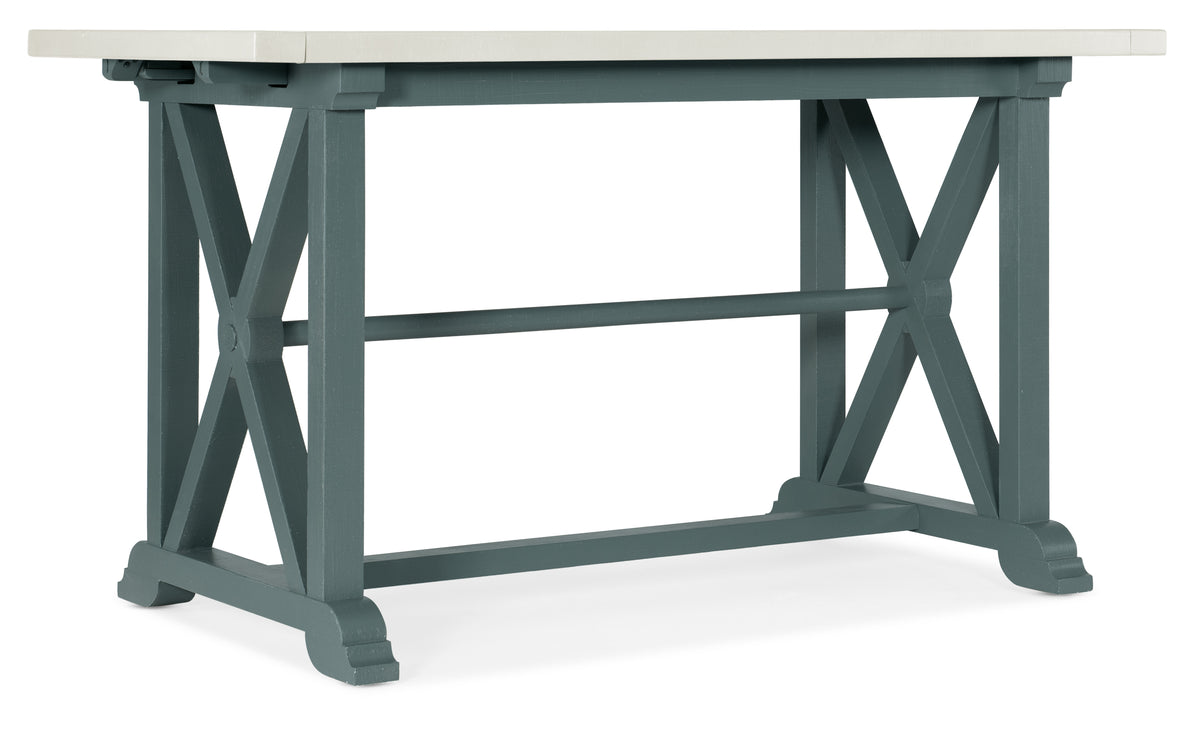 a table with a white top