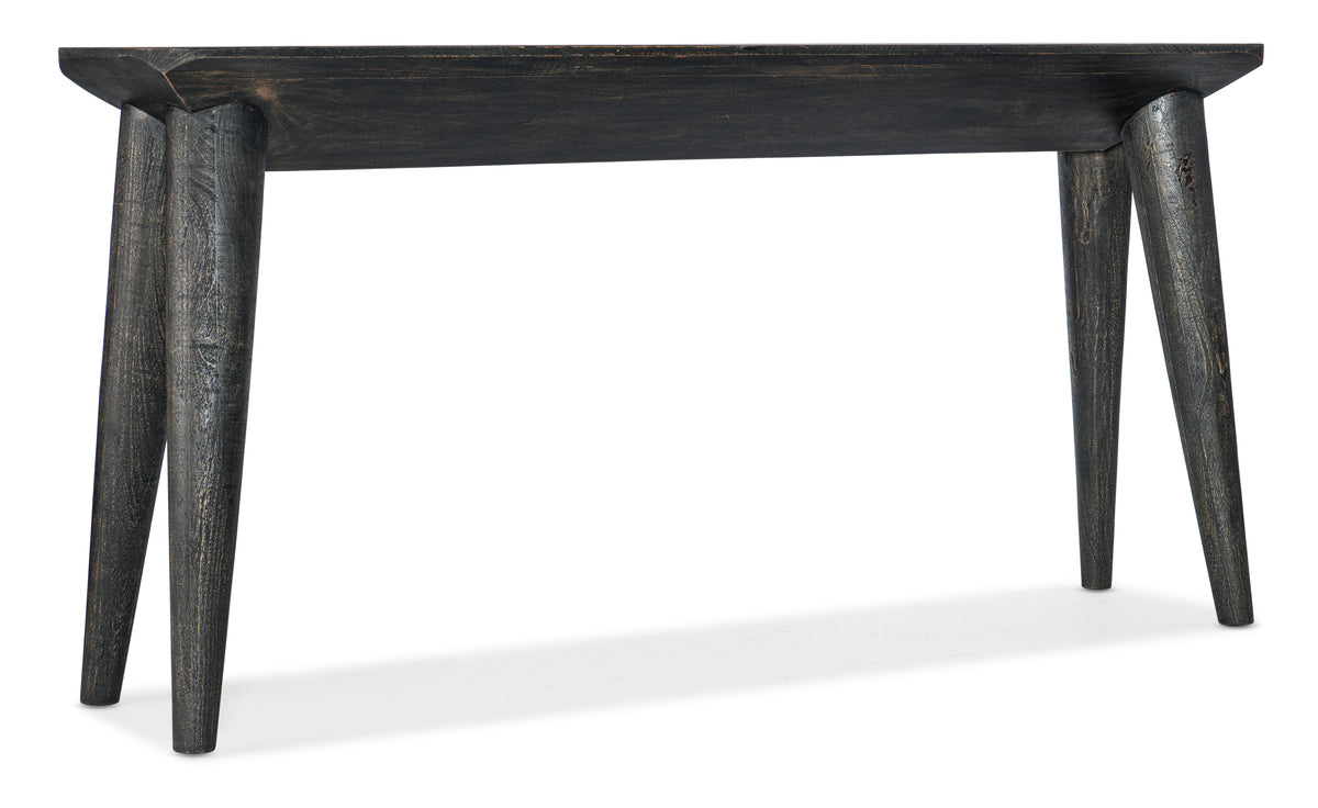 a black rectangular table with legs
