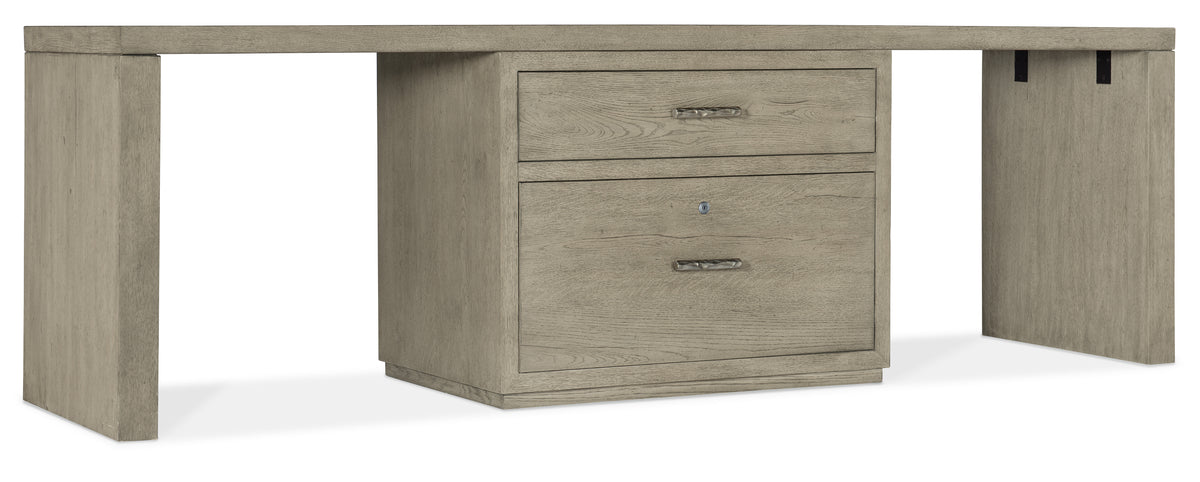 a wooden desk with a drawer