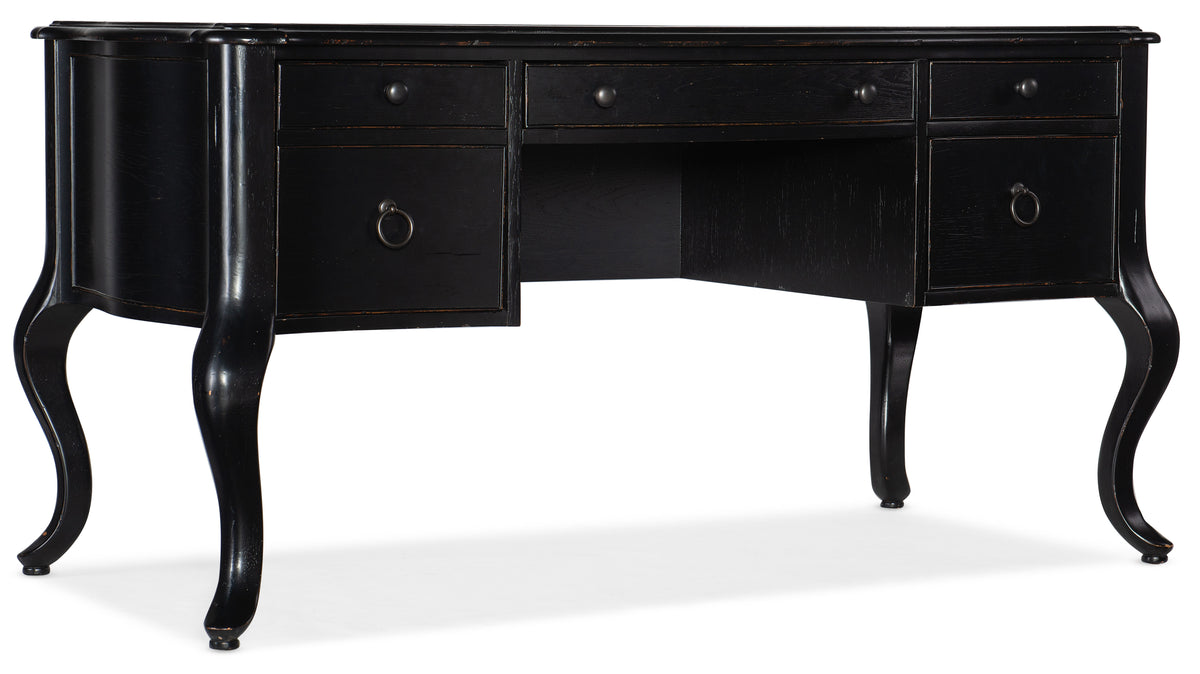 a black desk with drawers