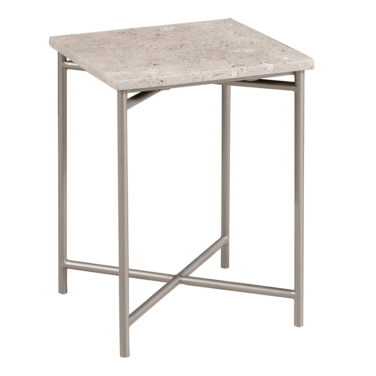 a small table with a white top
