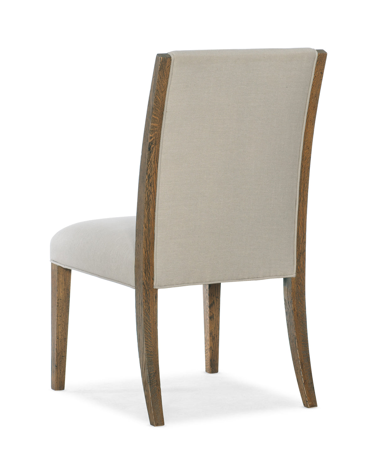 a chair with a white fabric back