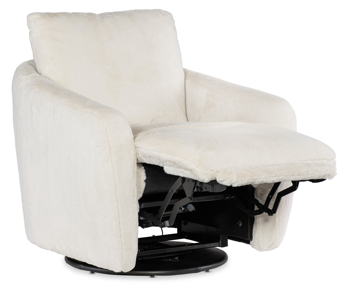 a white recliner with a white cushion