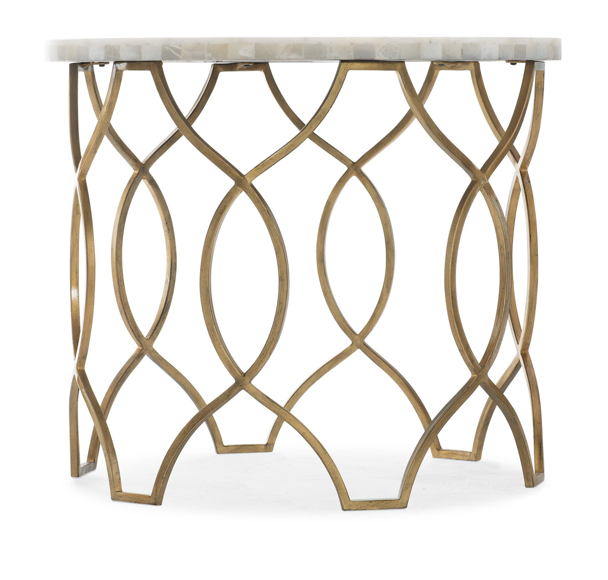 a round table with a marble top