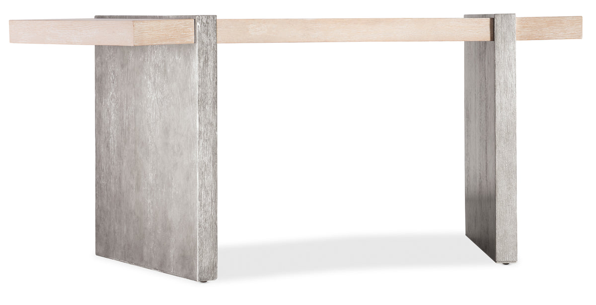 a wooden table with a wooden arm