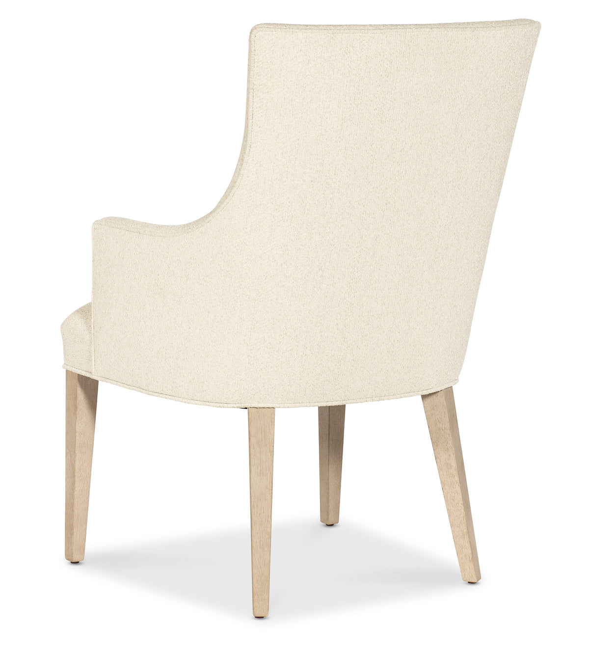 a white chair with wooden legs