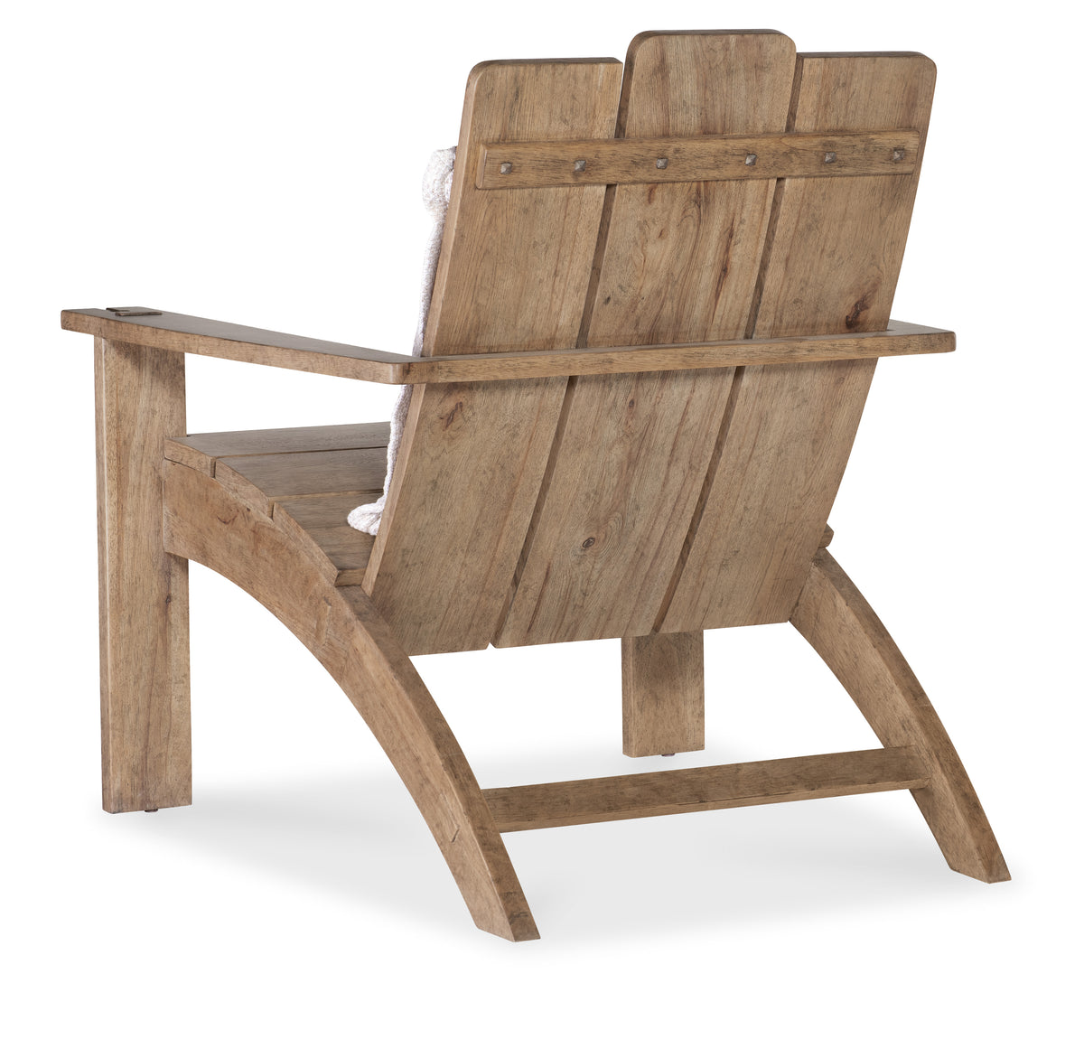 a wood chair with a white pillow