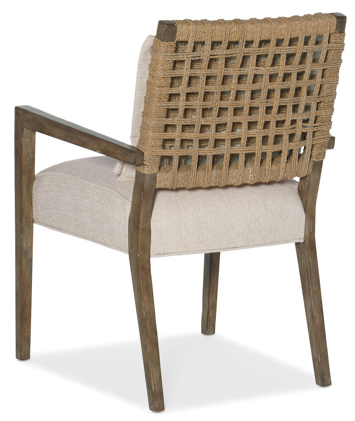 a chair with a woven back