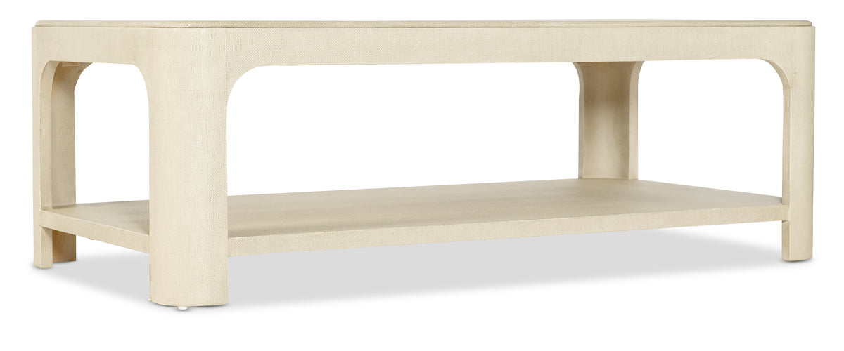 a white table with a shelf