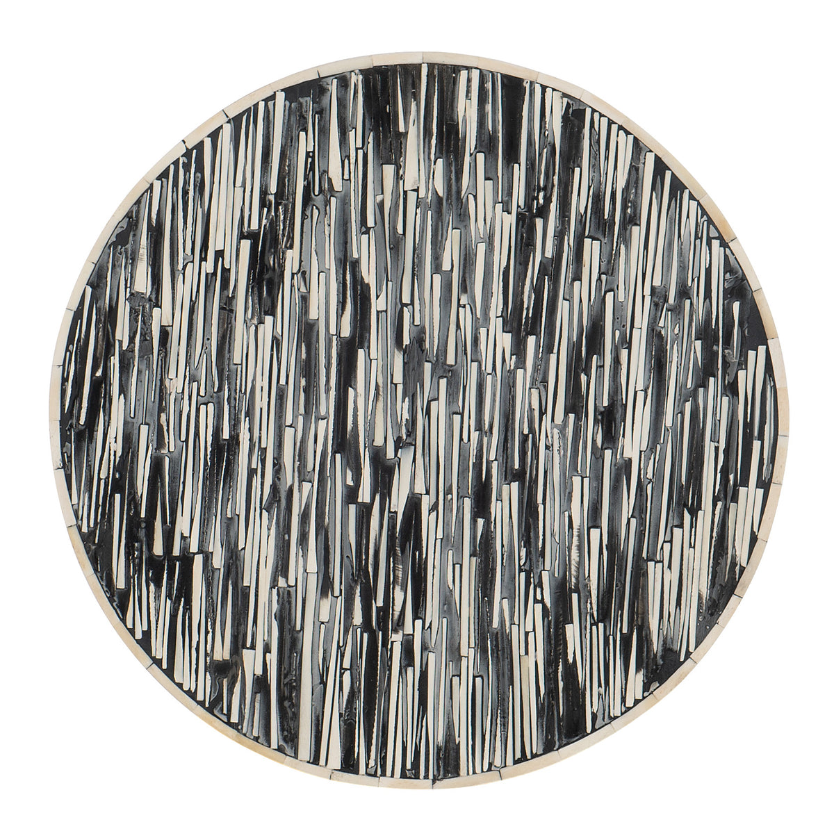 a circular object with black and white lines