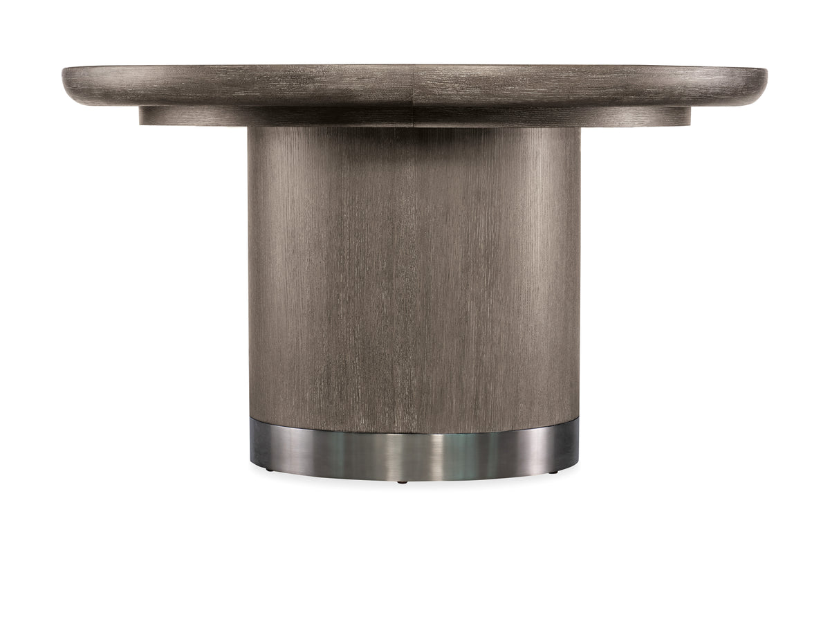 a round table with a round base