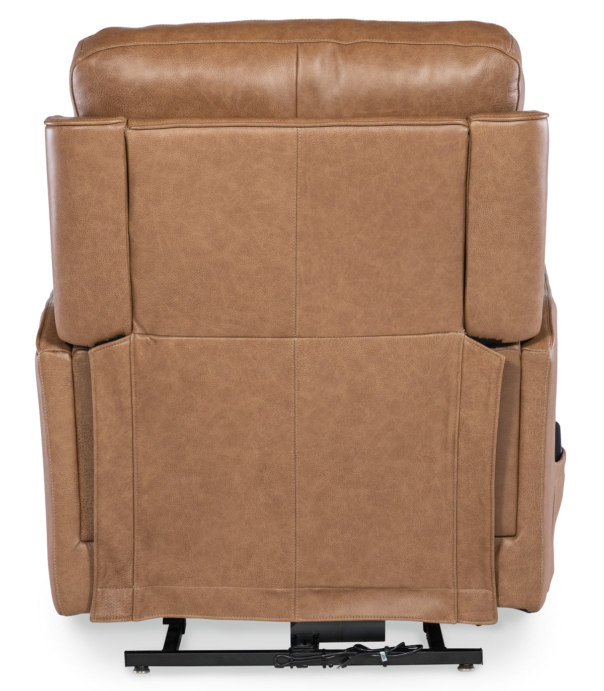a brown leather recliner chair