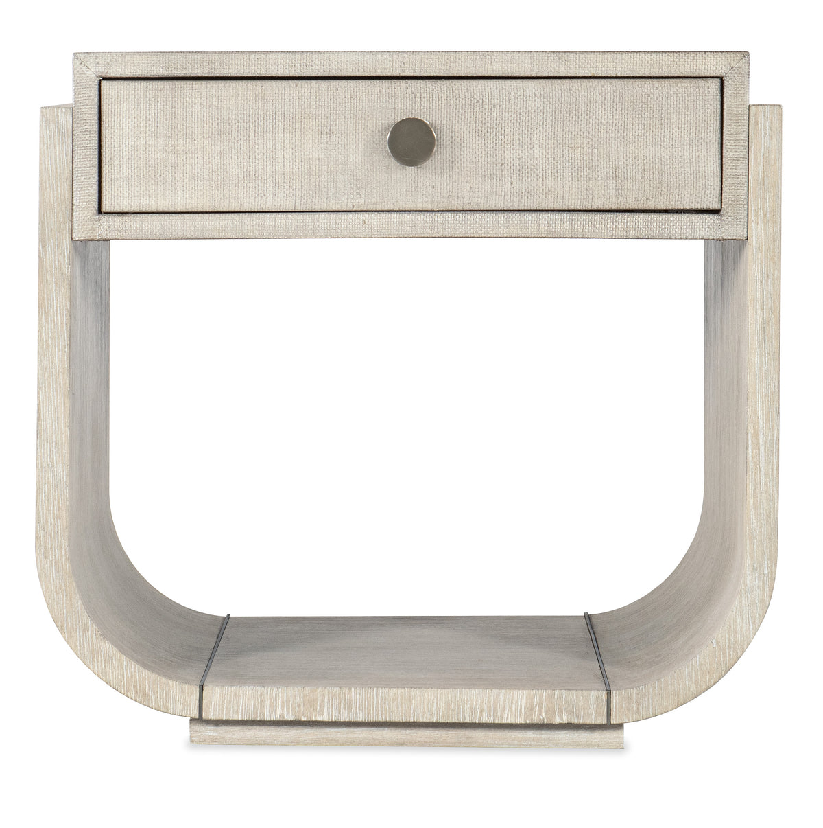 a white table with a drawer